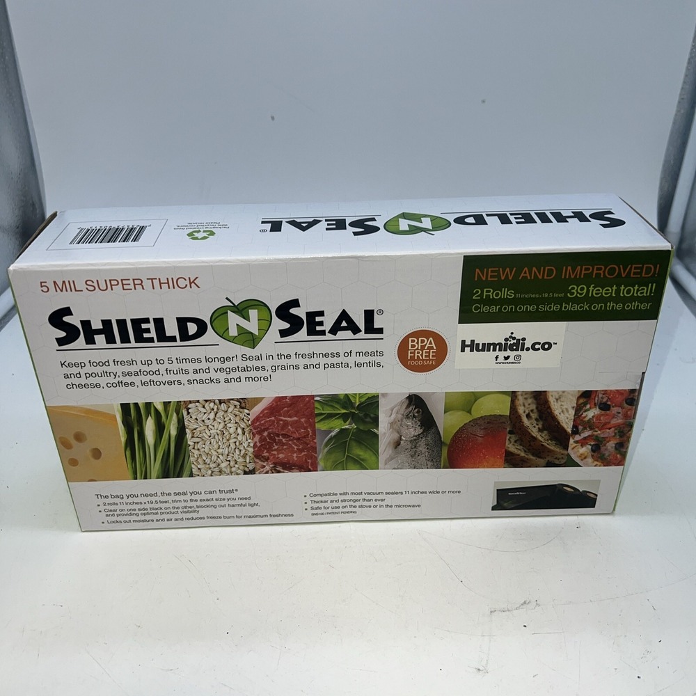 Vacuum Seal Rolls (Black and Clear, 11" x 19.5')